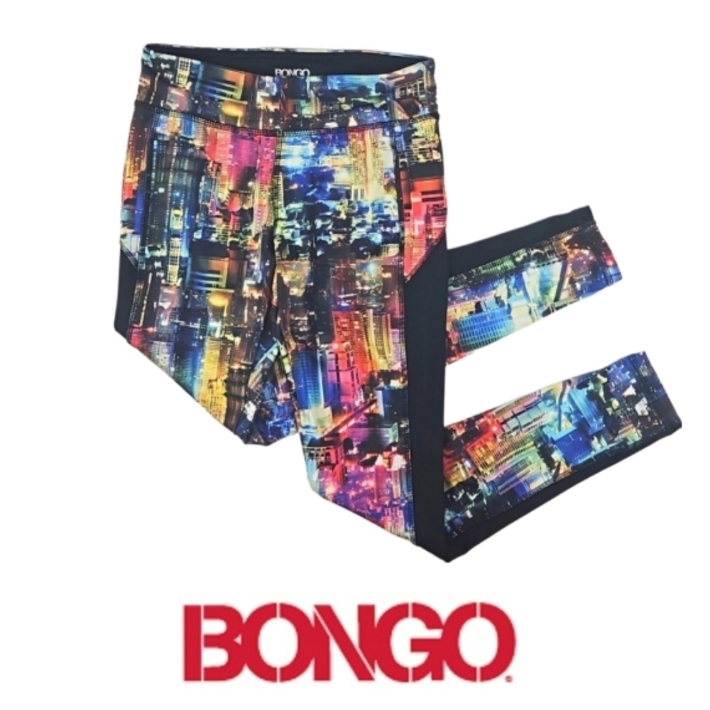 Retro Y2K BONGO City Nights Sports Yoga Workout Leggings Pants Multi